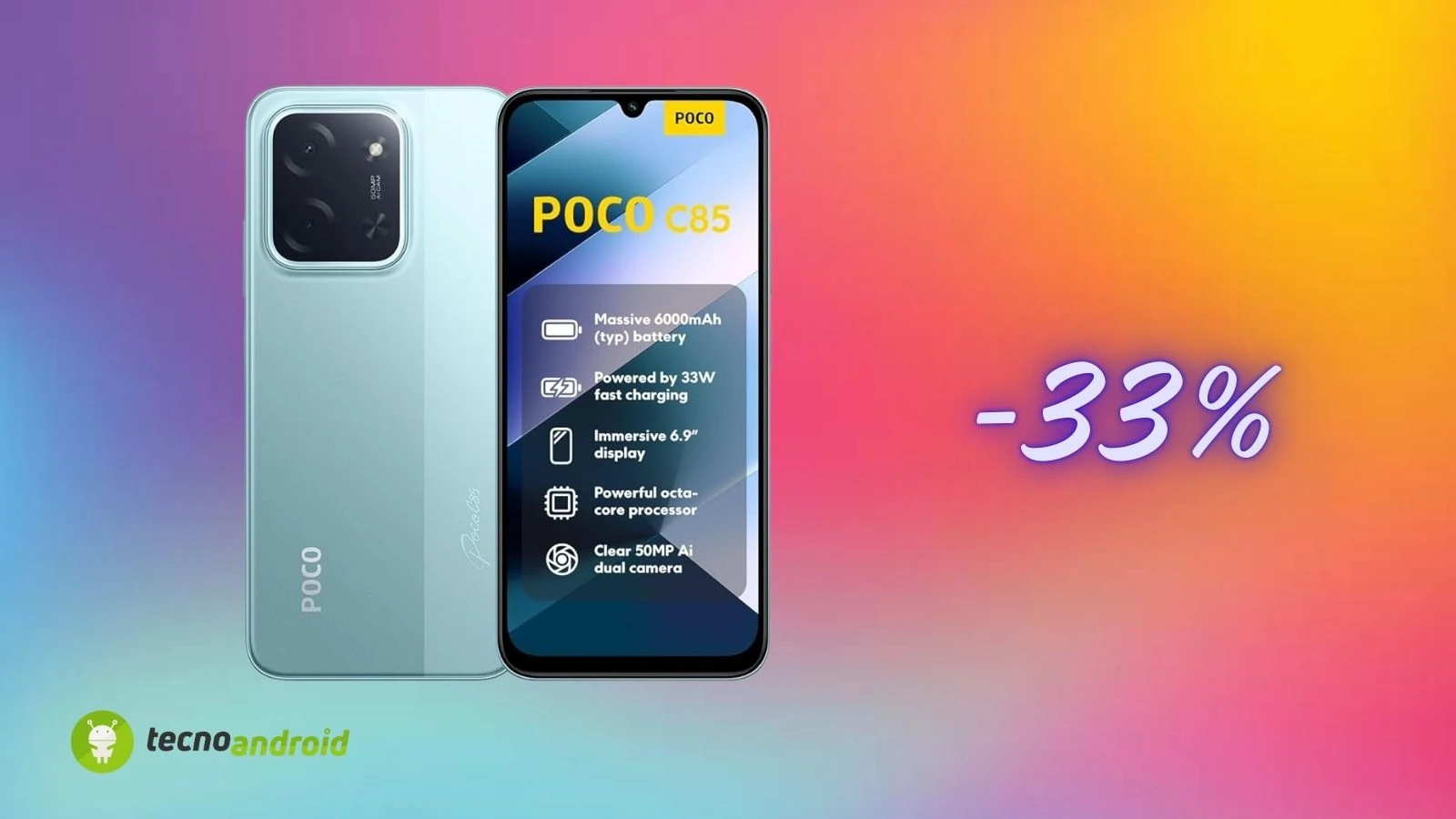 Xiaomi Poco C85 a prezzo bomba: sconto Amazon del 33%