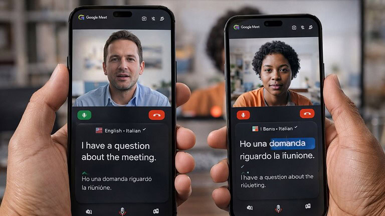 Google Meet: ecco sugli smartphone la traduzione vocale in tempo reale