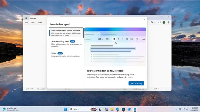Blocco Note Windows 11