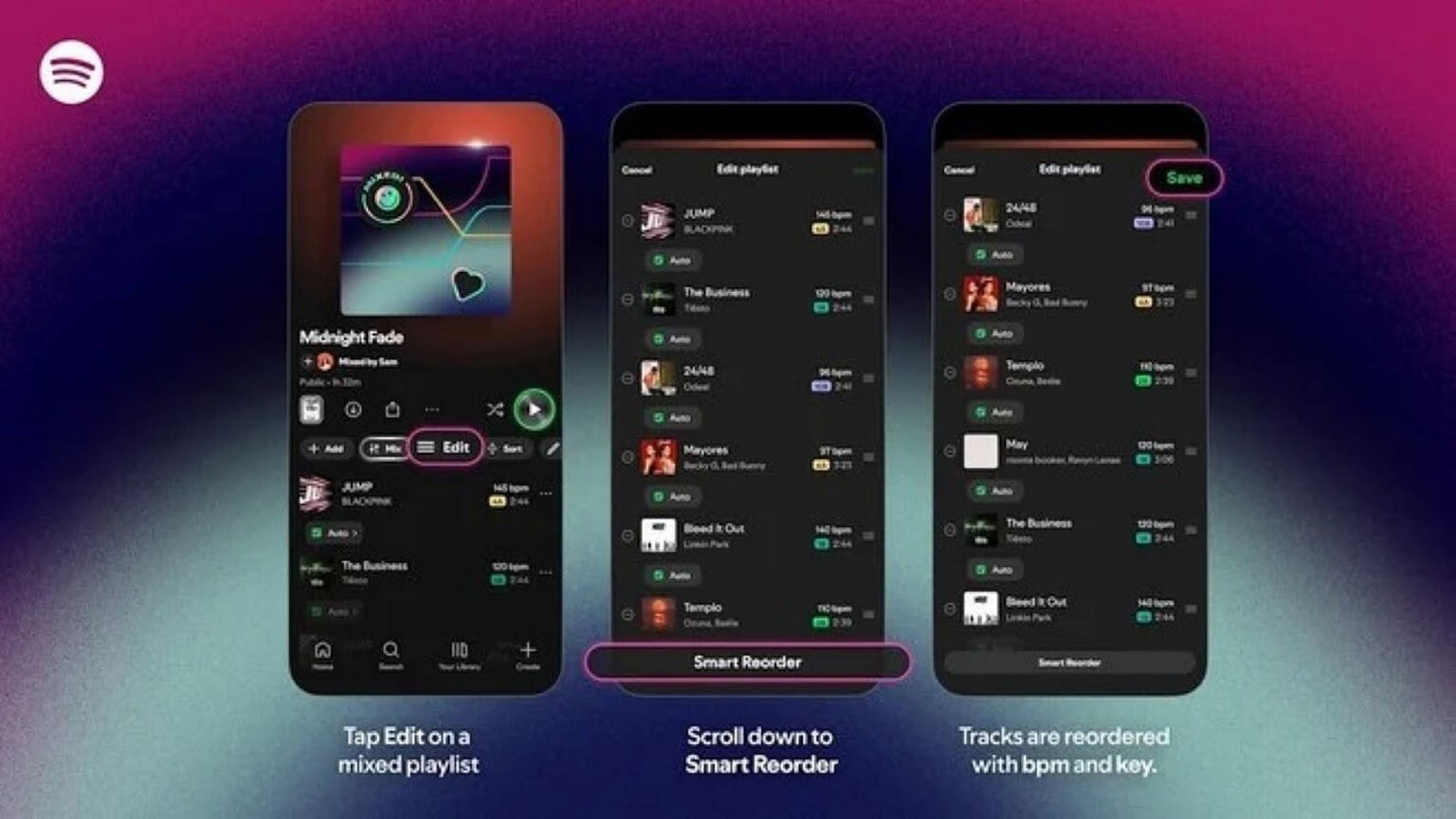 Spotify: una nuova funzione consente ordinare le playlist per BPM e tonalità