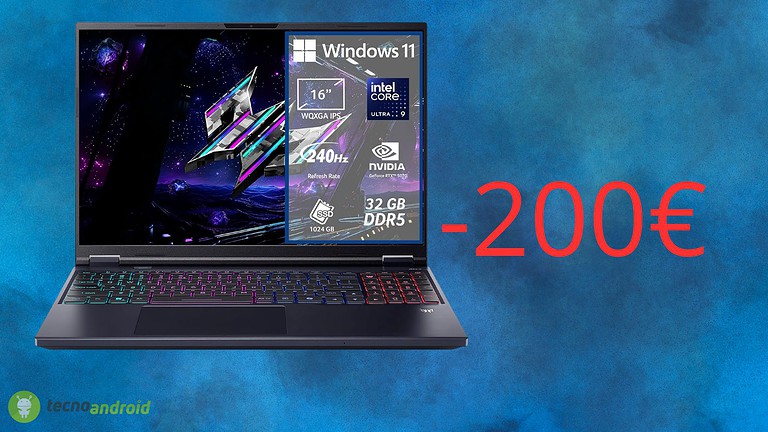 Amazon impazzisce con lo sconto sull'Acer Predator Helios Neo 16: il migliore notebook da gaming