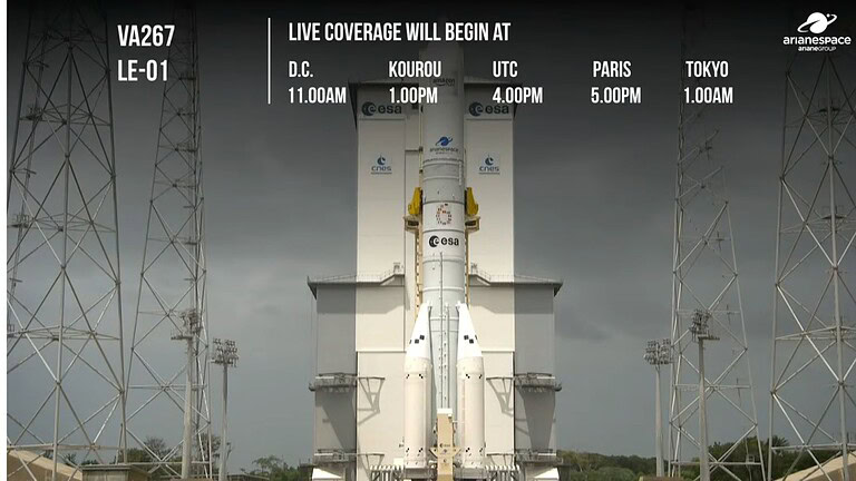 Lancio di Ariane 64 dallo spazioporto di Kourou con 32 satelliti Amazon LEO