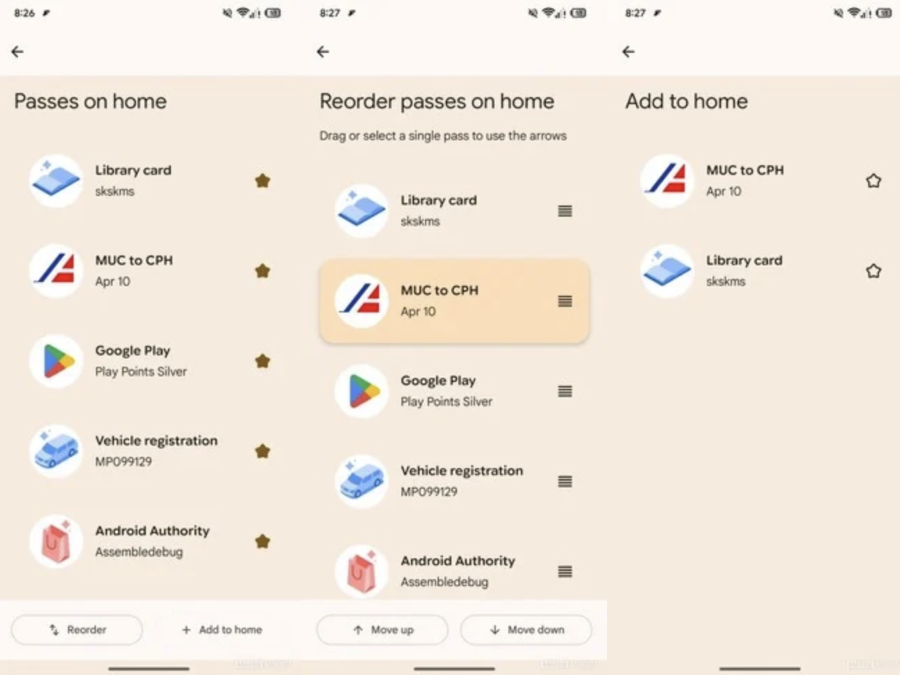 Screenshot alle Google Wallet