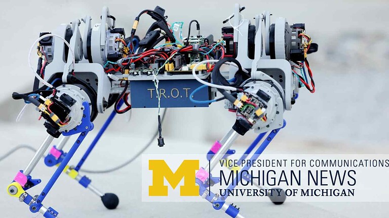 Il robot quadrupede TROT della University of Michigan cambia forma in 20 minuti per studiare locomozione animale in dettaglio.