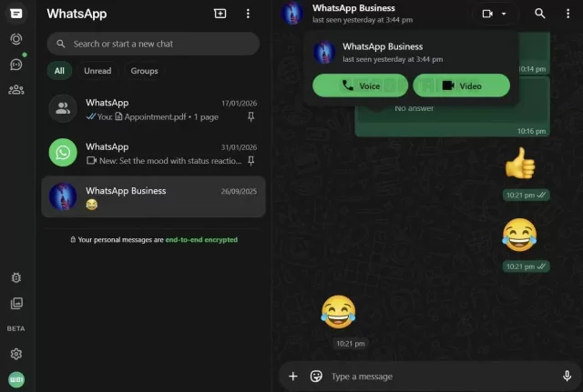 WhatsApp Web: chiamate e videochiamate in test, disponibili solo per pochi WhatsApp Web: chiamate e videochiamate in test, disponibili solo per pochi