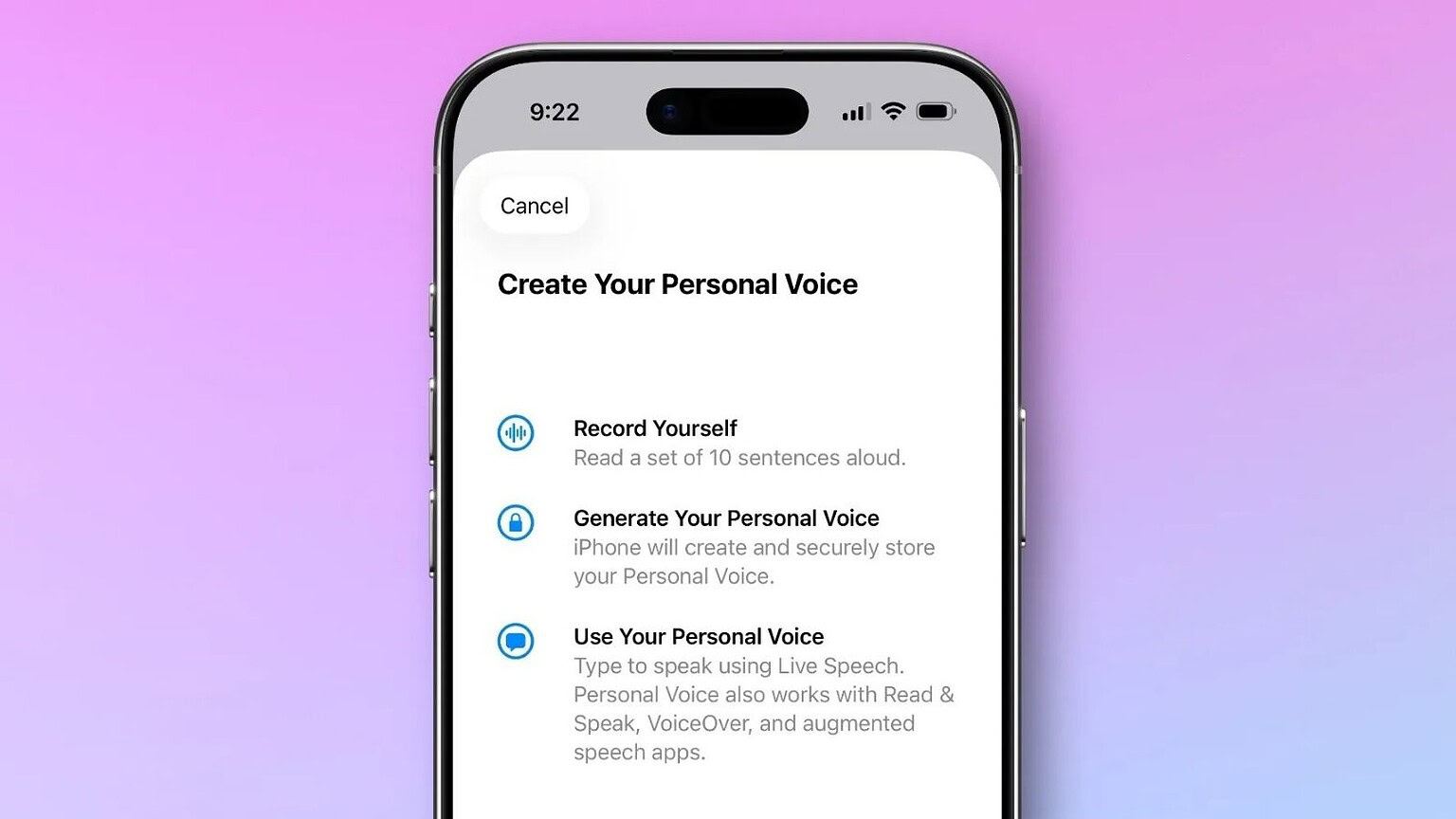 iOS 26 migliora Personal Voice: ora bastano 10 frasi per clonare la tua voce