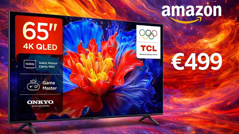 Amazon: smart TV TCL QLED 65 pollici 144Hz a prezzo stracciato