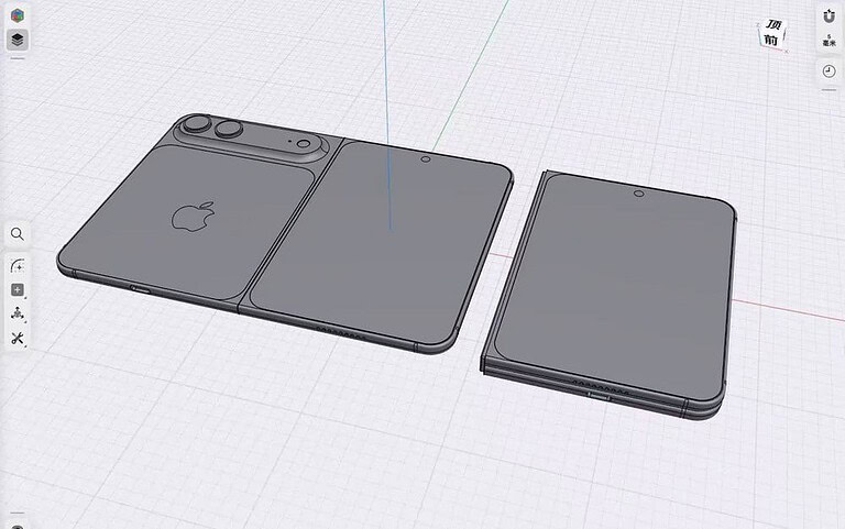 iPhone pieghevole fold Apple CAD Render