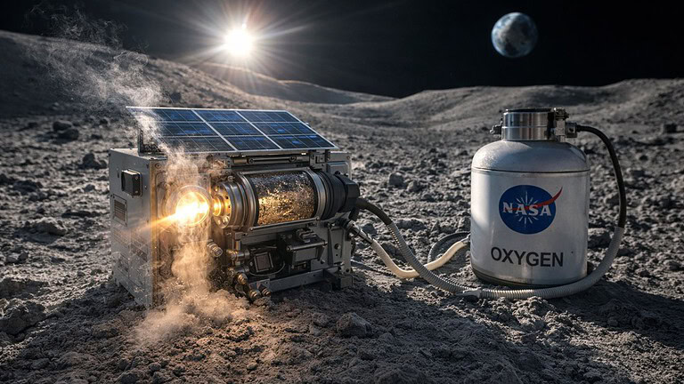 NASA: ossigeno dalla polvere lunare grazie alla luce solare