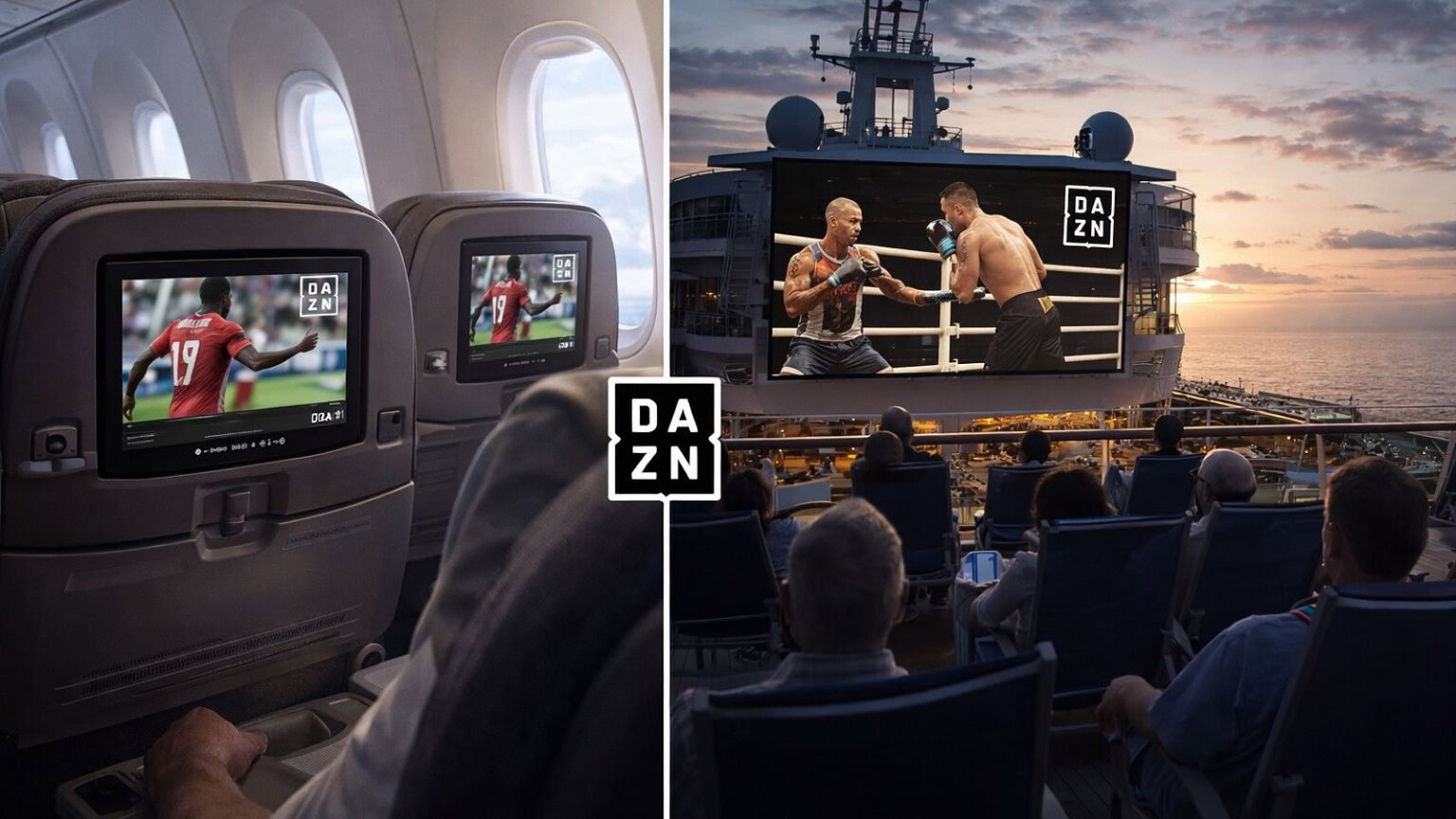 DAZN porta lo sport in diretta su aerei e navi: il progetto rivoluzionario