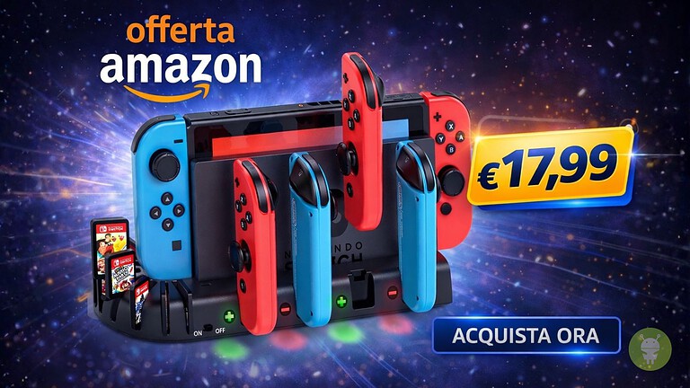 Nintendo Switch: stazione di ricarica Joy-Con su Amazon a 17,99 euro