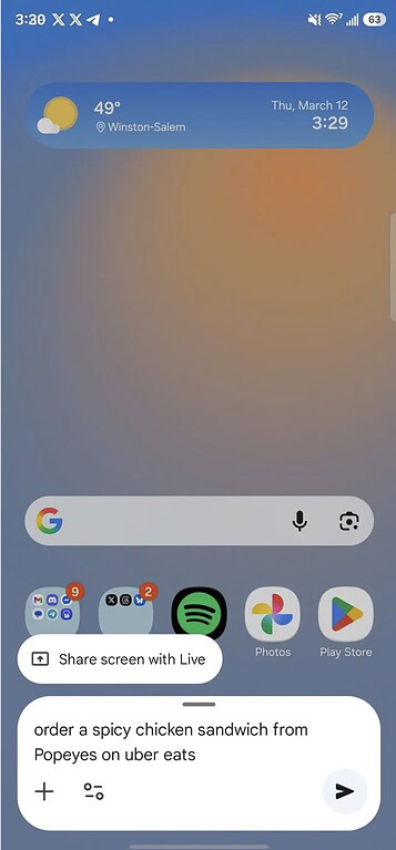 Google Gemini display Galaxy S26