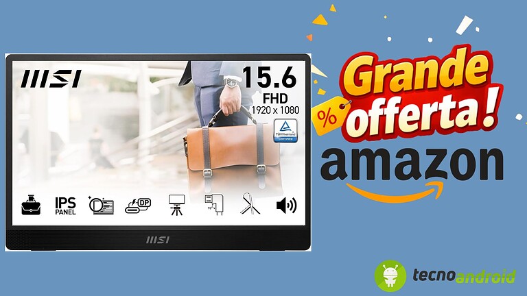 Amazon: monitor portatile MSI PRO MP161 E2U ora a meno di 90€