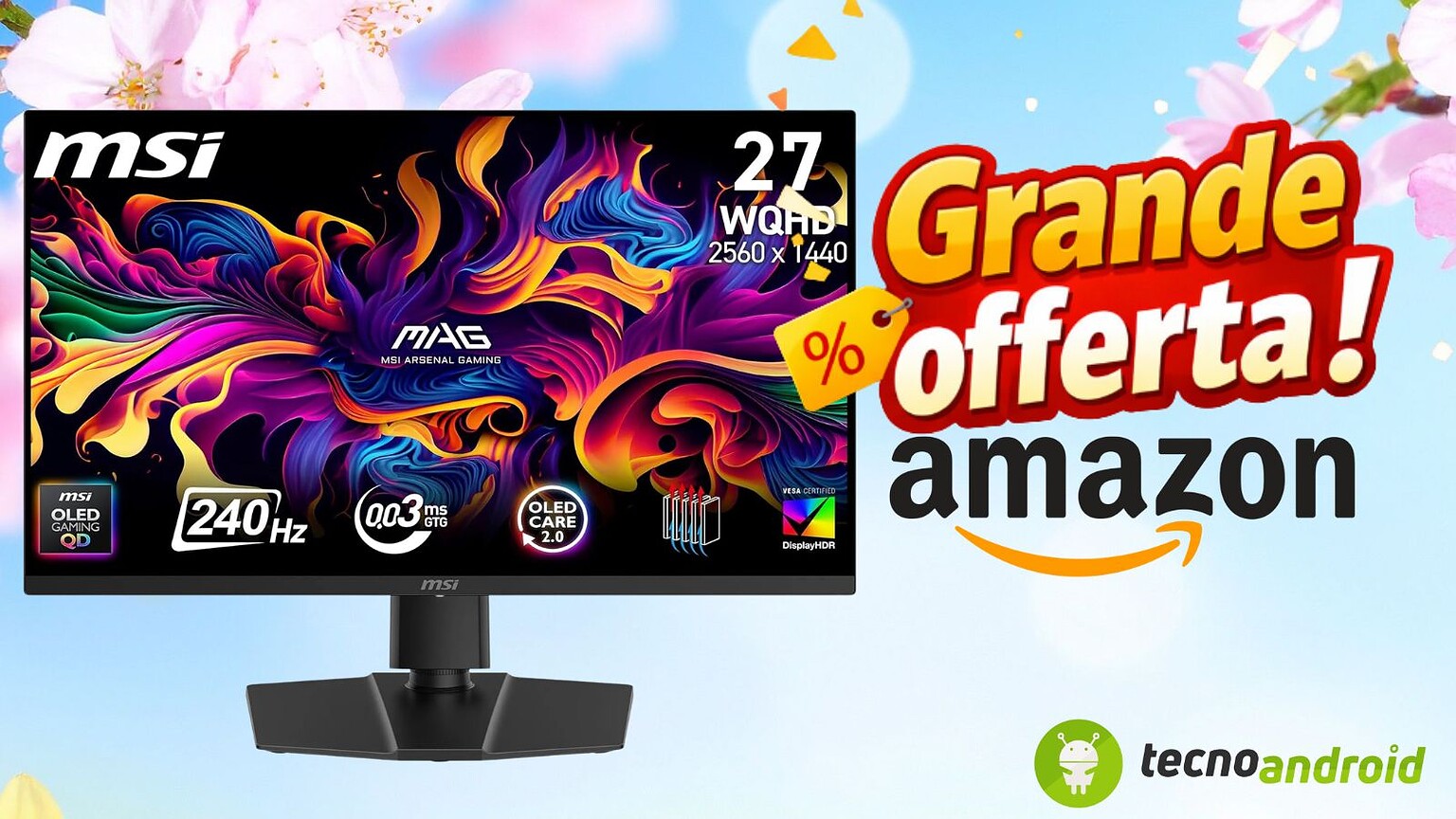 Amazon abbassa il costo del MAG 273QP QD-OLED X24: ecco la promo