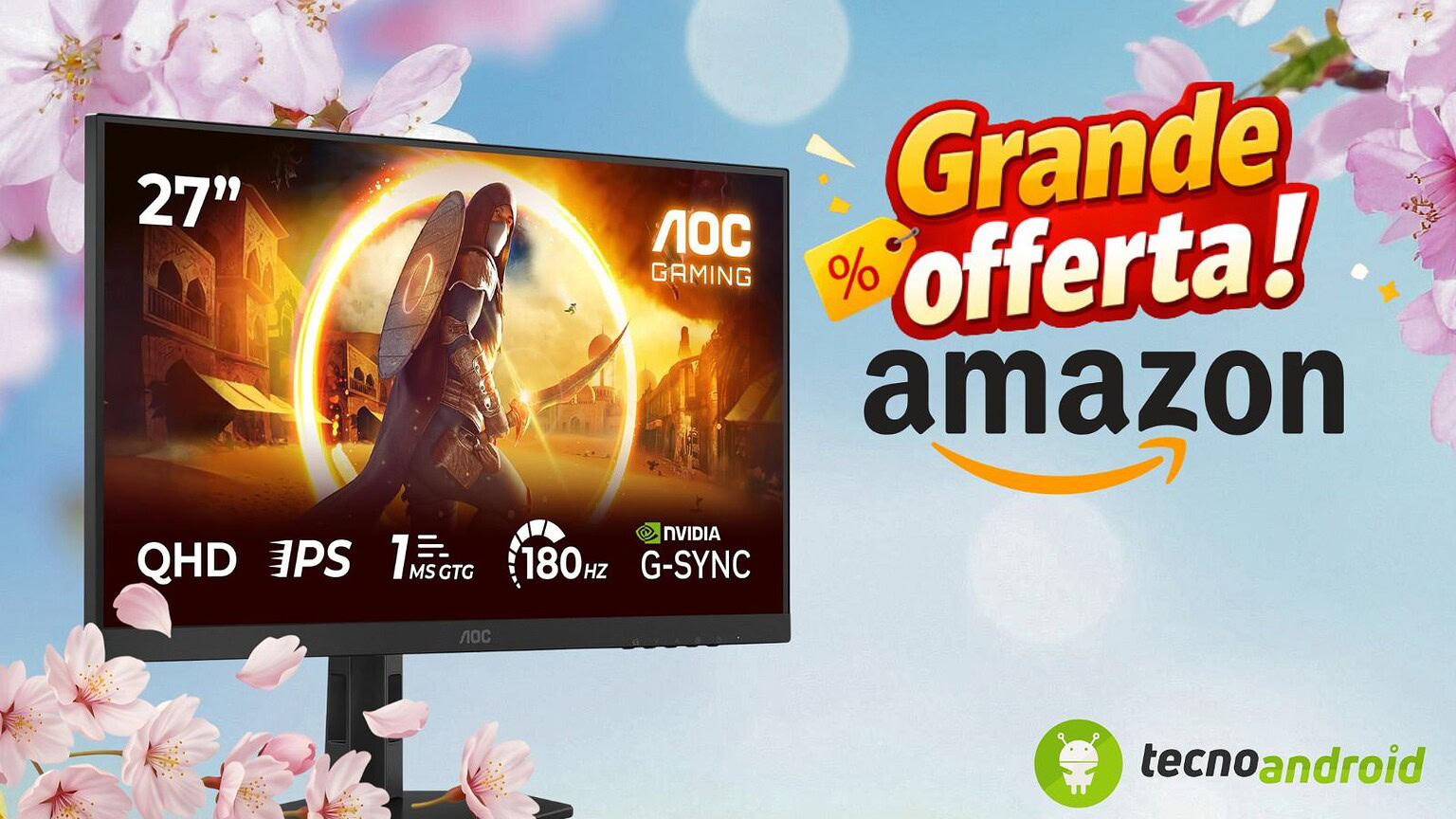 Amazon: AOC Gaming Monitor Q27G4XD 27" a prezzo irresistibile