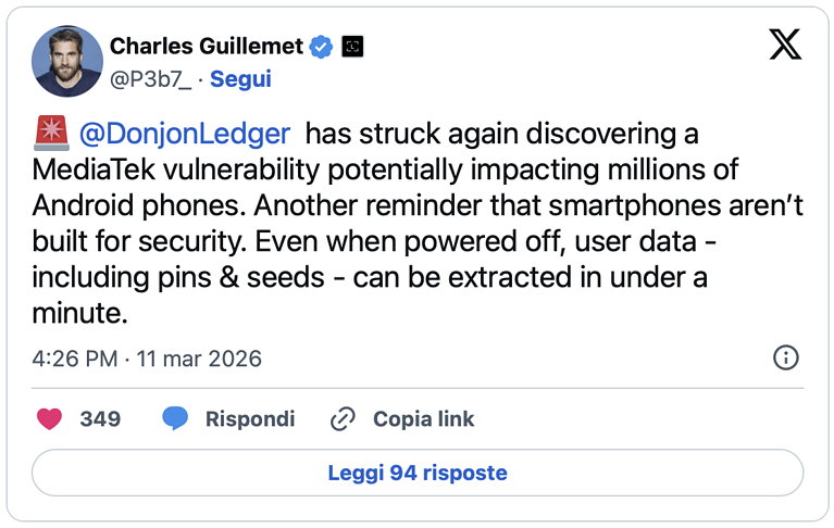 MediaTek chip vulnerabilità