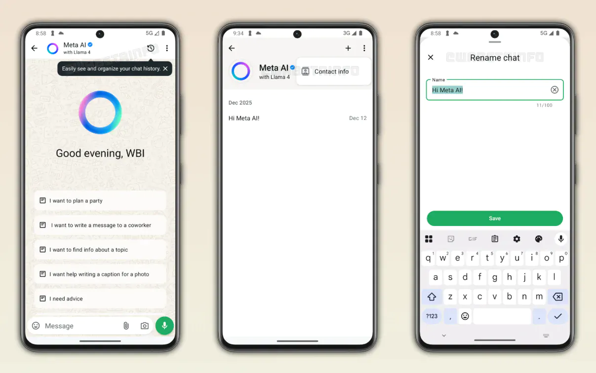 WhatsApp Cronologia Conversazioni