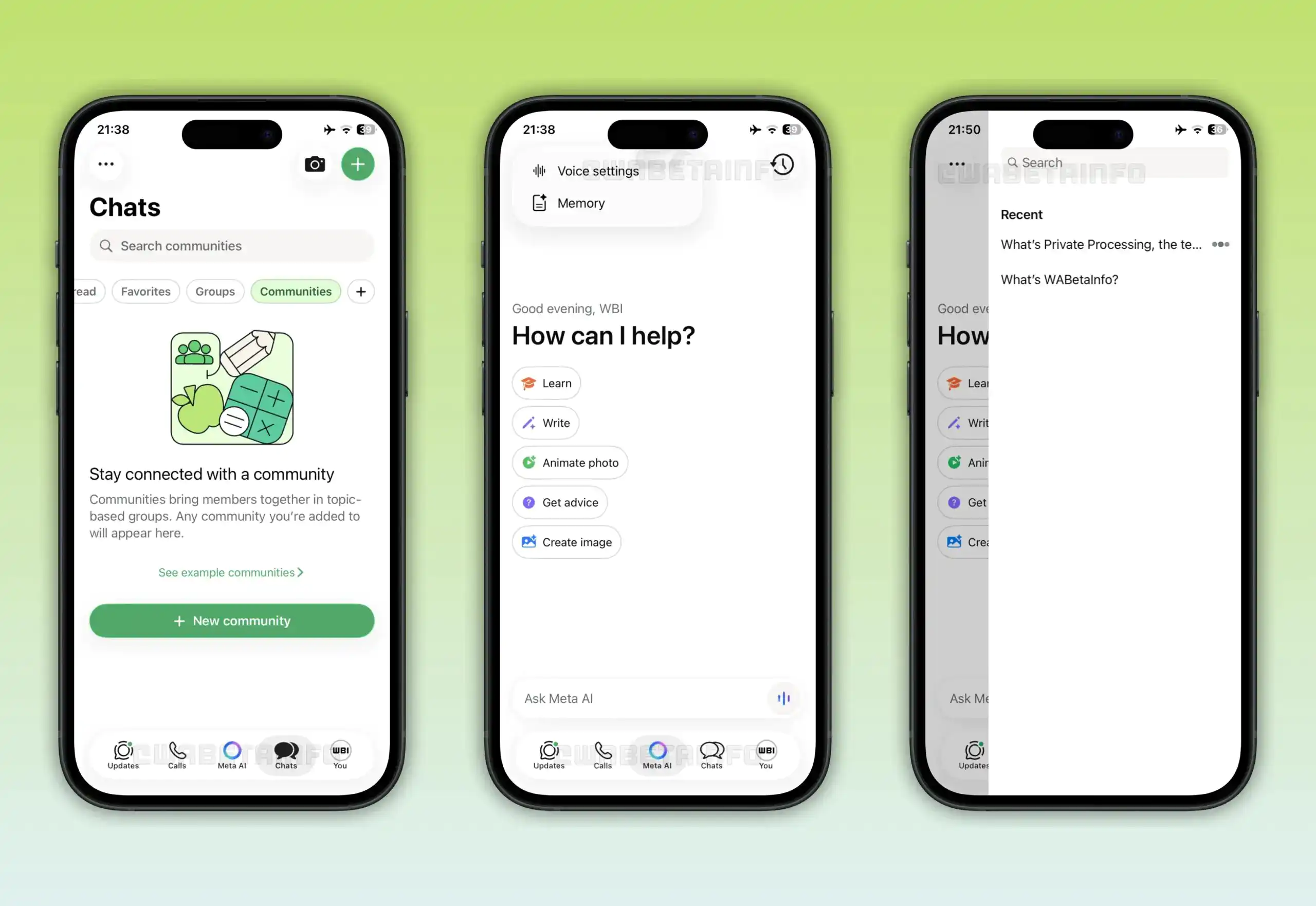 WhatsApp Tab Meta AI