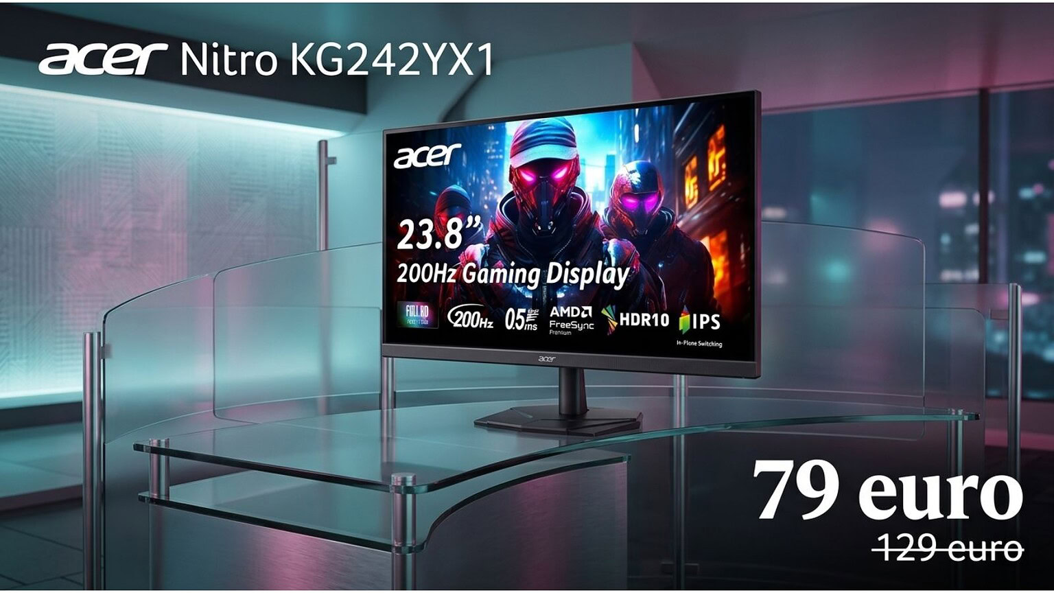 Acer Nitro KG242YX1bmiipx: monitor gaming 200Hz al minimo storico