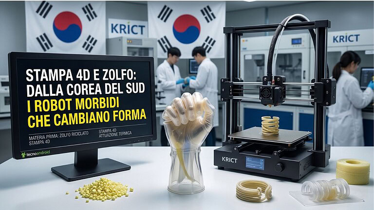 Stampa 4D e zolfo: dalla Corea del Sud i robot morbidi che cambiano forma