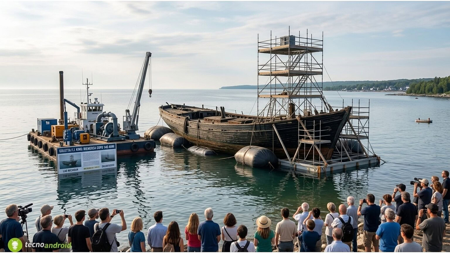 Goletta F.J. King riemerge dal Lago Michigan dopo 140 anni