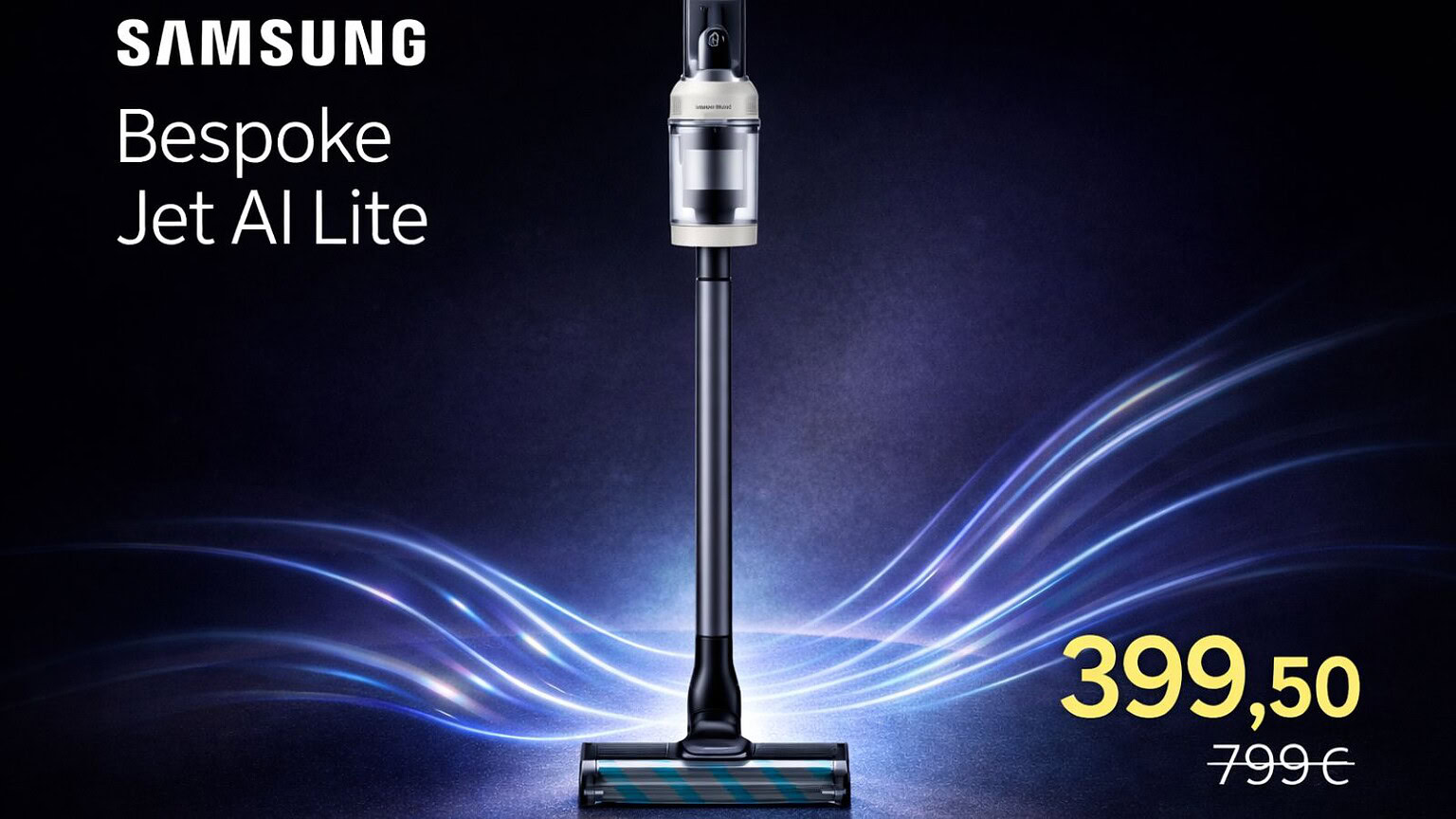 Samsung Bespoke Jet AI Lite a 399 euro: sconto del 50% fino al 24 marzo