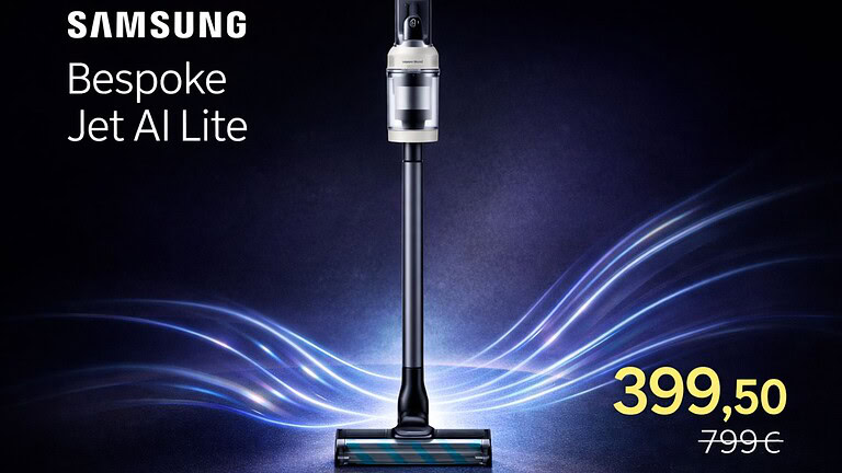 Samsung Bespoke Jet AI Lite a 399 euro: sconto del 50% fino al 24 marzo