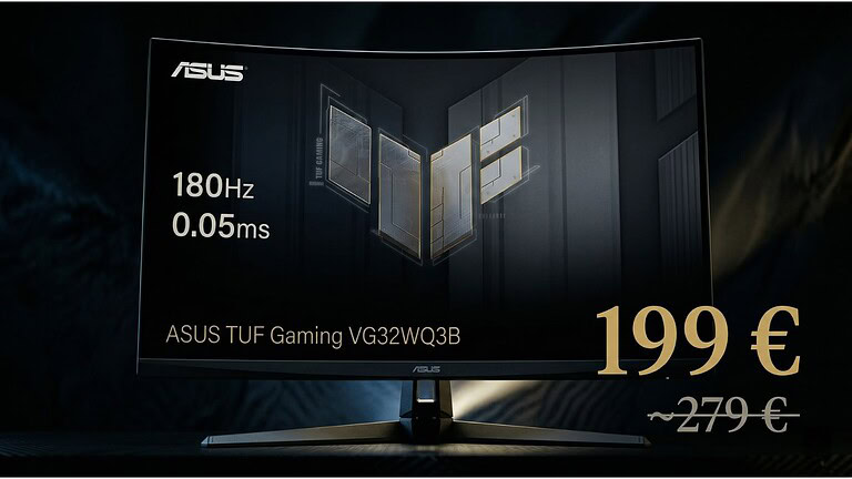 ASUS TUF Gaming VG32WQ3B crolla a 199€: monitor curvo QHD a basso prezzo