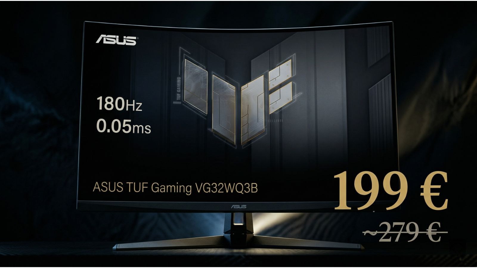 ASUS TUF Gaming VG32WQ3B crolla a 199€: monitor curvo QHD a basso prezzo