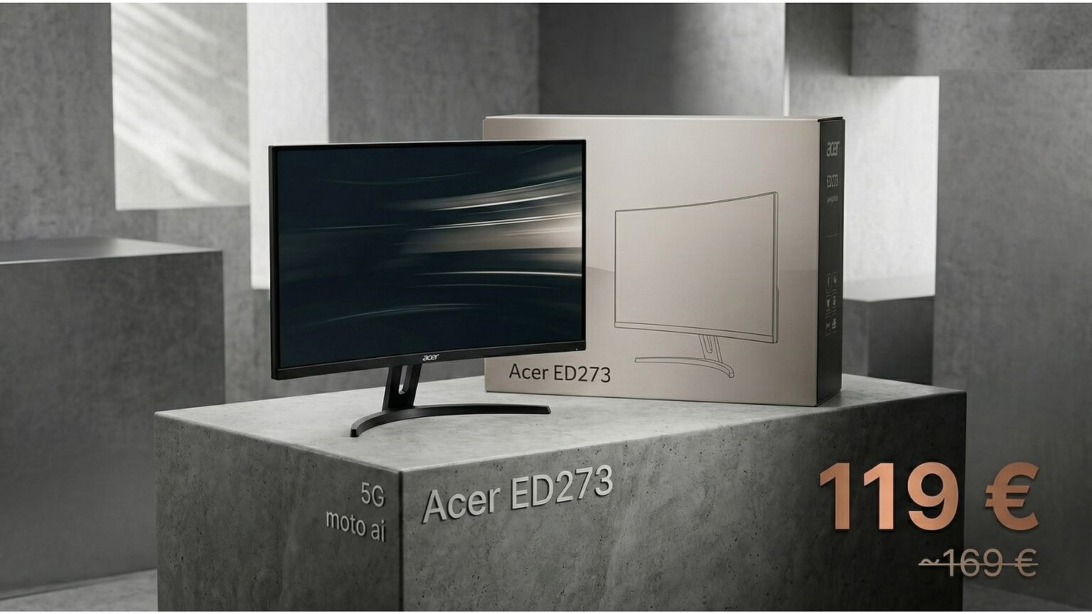 Acer Nitro ED273S3: monitor gaming curvo 27" crolla a 119 euro