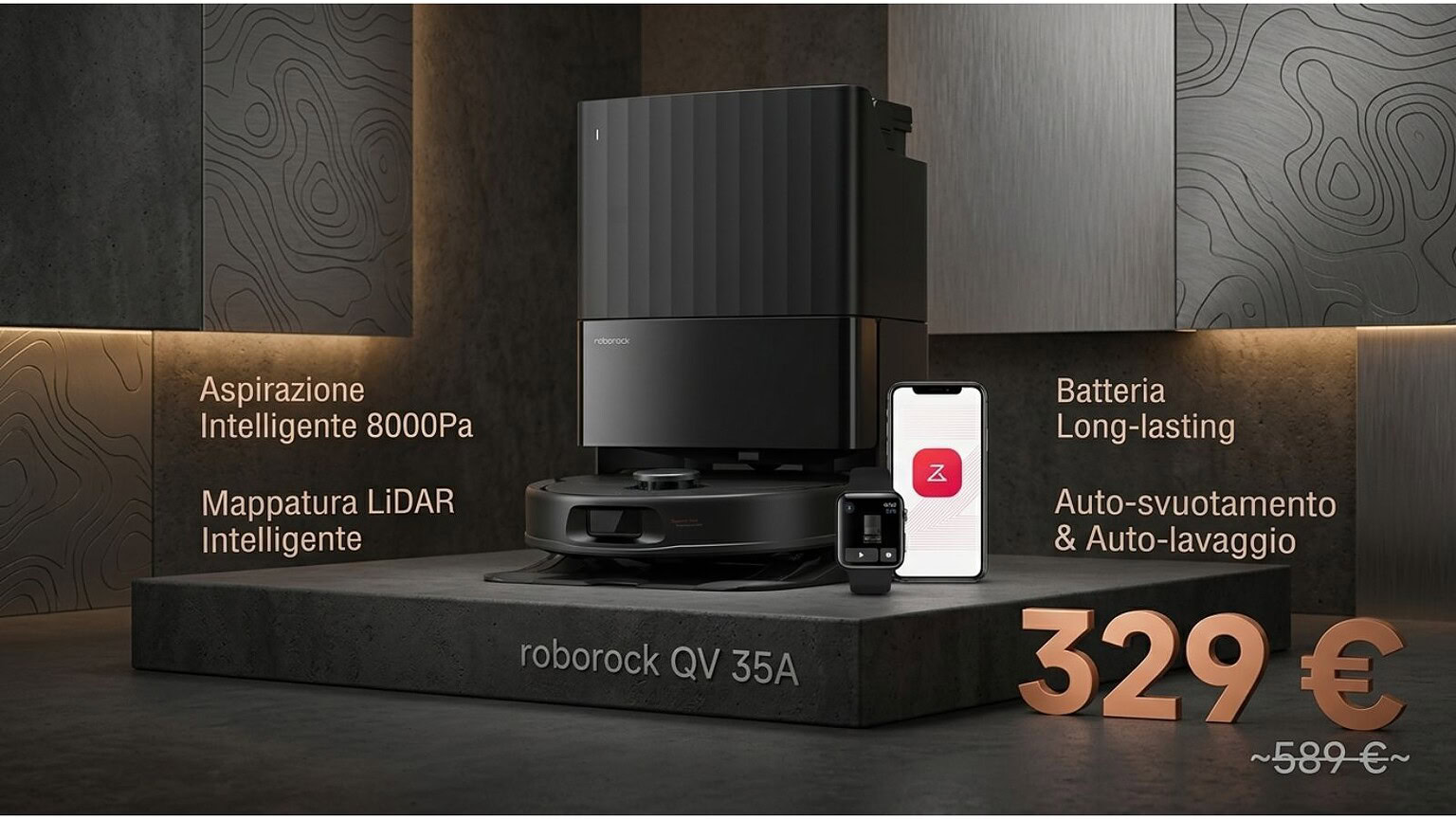 Roborock QV 35A crolla di prezzo su Amazon: lo sconto è pazzesco