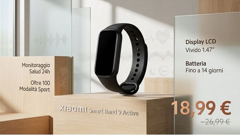 Xiaomi Smart Band 9 Active a meno di 19€: offerta Amazon da non perdere