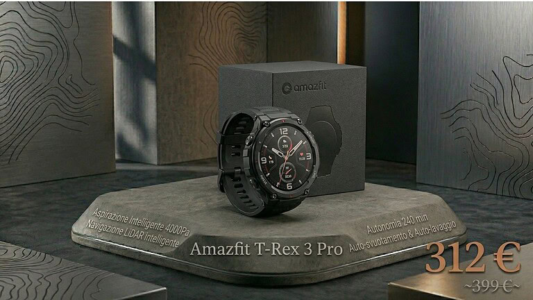 Amazfit T-Rex 3 Pro al minimo storico: prezzo mai visto su Amazon