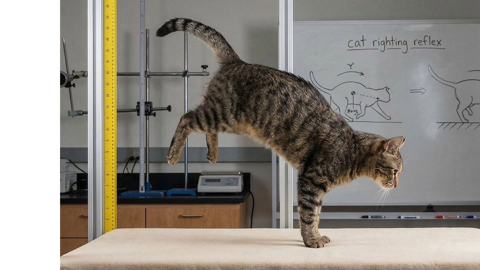 Gatti che atterrano in piedi: la scienza svela perché succede