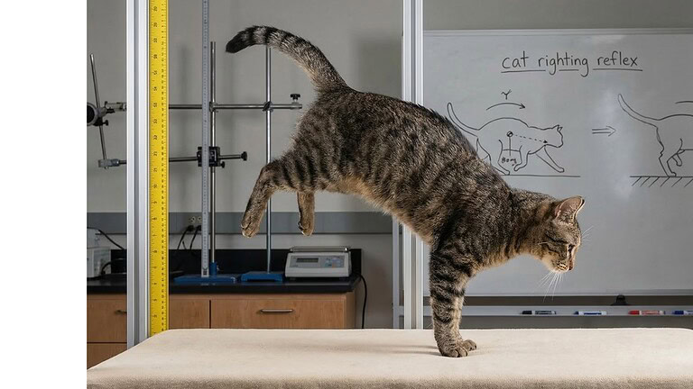 Gatti che atterrano in piedi: la scienza svela perché succede