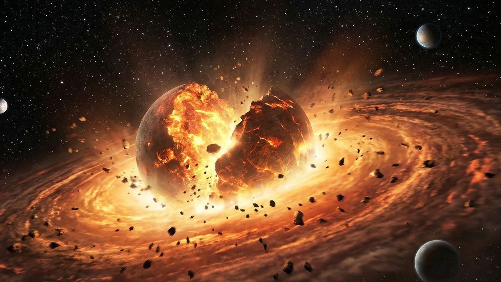 Collisione tra pianeti osservata in tempo reale: ricorda la nascita della Luna