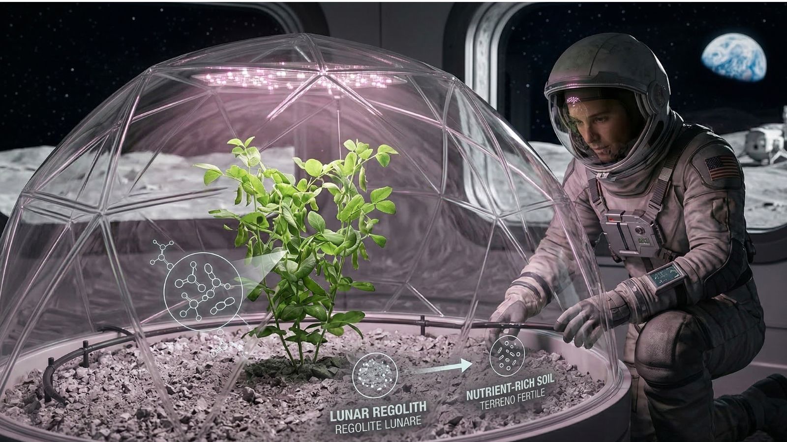 Coltivare sulla Luna: il legume che trasforma la polvere lunare