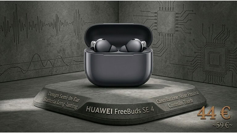 Huawei FreeBuds SE 4 a meno di 35 euro su Amazon: un'offerta imperdibile
