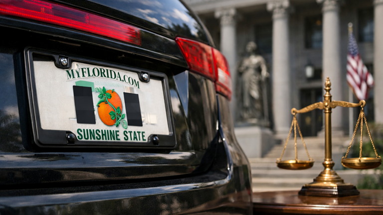 Florida, la legge sulle cornici delle targhe finisce in tribunale - legge cornici targhe Florida