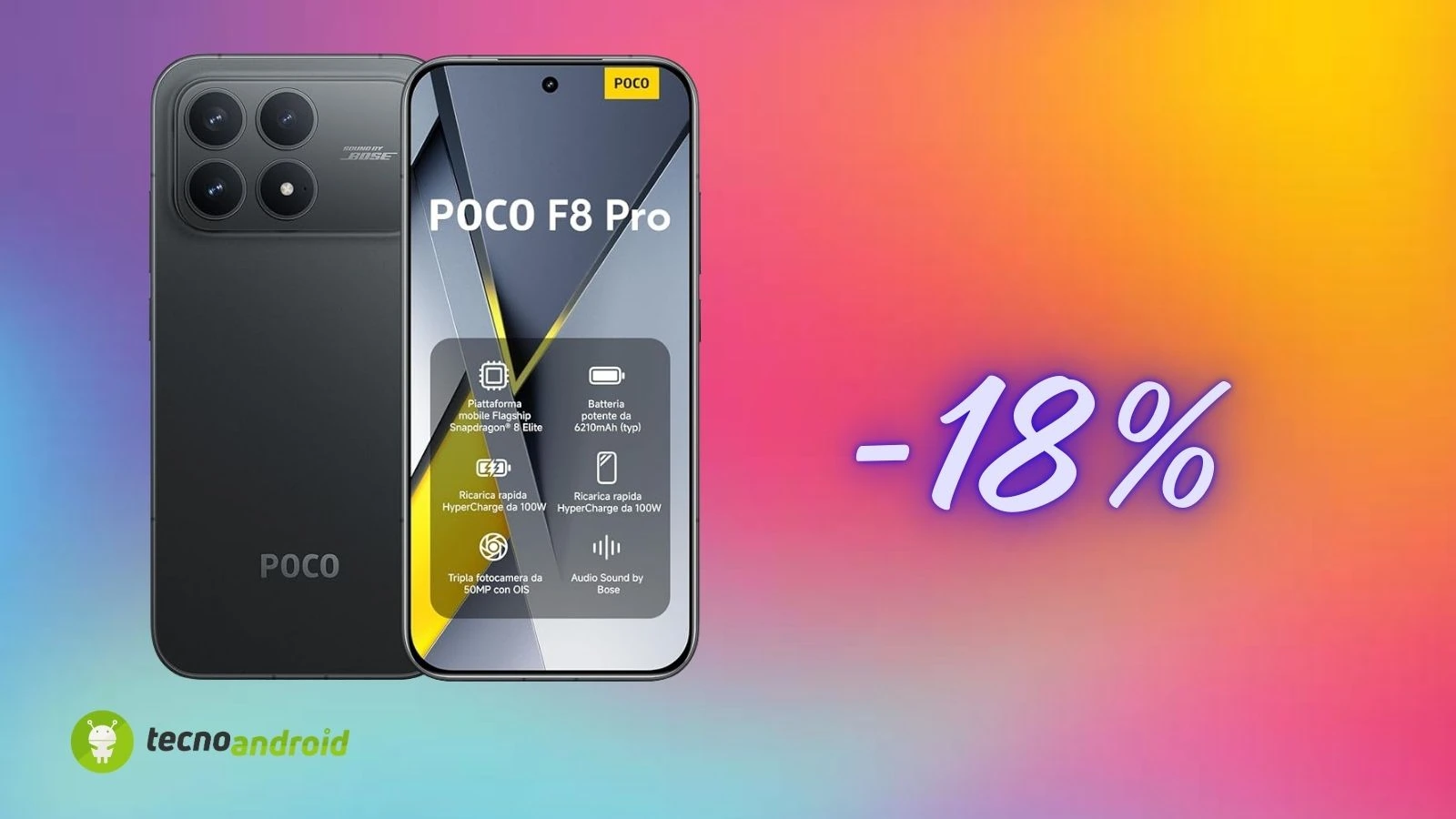 Xiaomi POCO F8 Pro: display AMOLED e tripla fotocamera con -18% di Amazon