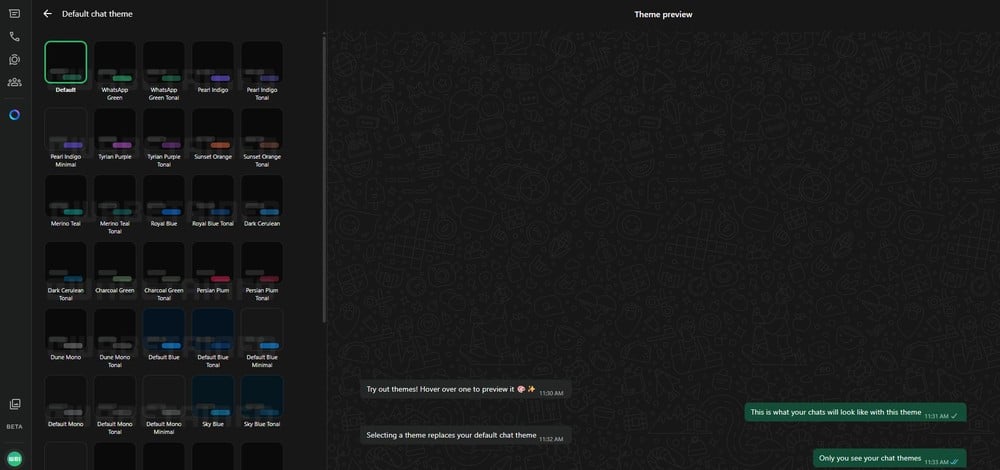 WhatsApp Web Colori Temi