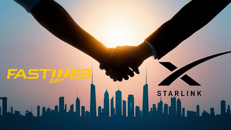 Fastweb compare tra i partner di Starlink Mobile per l'Italia