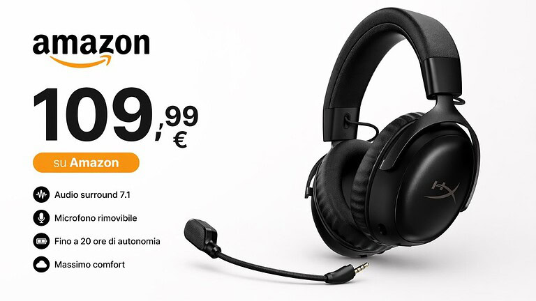 Cuffie HyperX Cloud III wireless al minimo storico: su Amazon a 109,99€