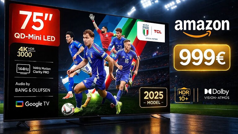 Smart TV TCL 75Q7C crolla sotto i 1000€ su Amazon: è il momento giusto