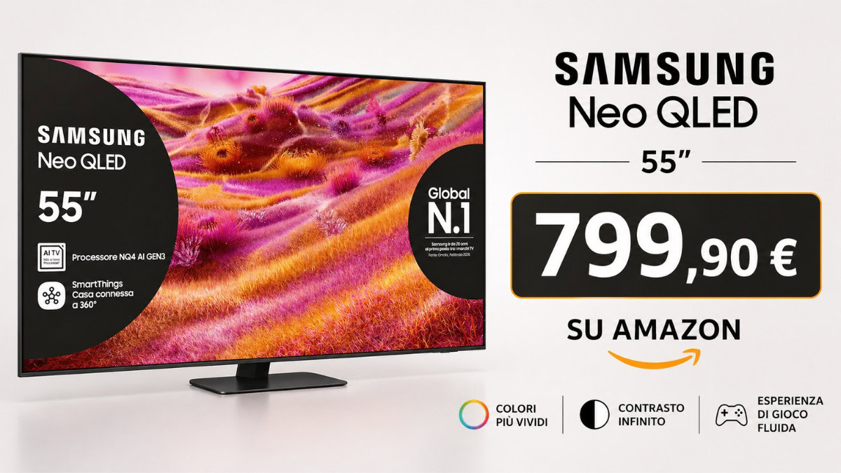 Samsung Neo QLED 4K 55″: smart TV al minimo storico su Amazon