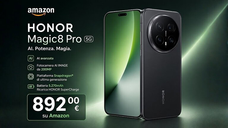 Honor Magic8 Pro su Amazon è una grande occasione: quasi 500€ di sconto