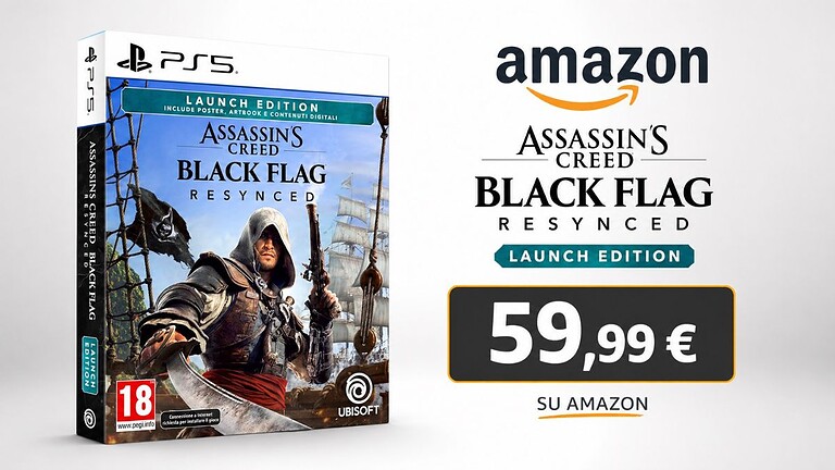 Assassin's Creed C Black Flag Resynced: preordine PS5 aperto su Amazon