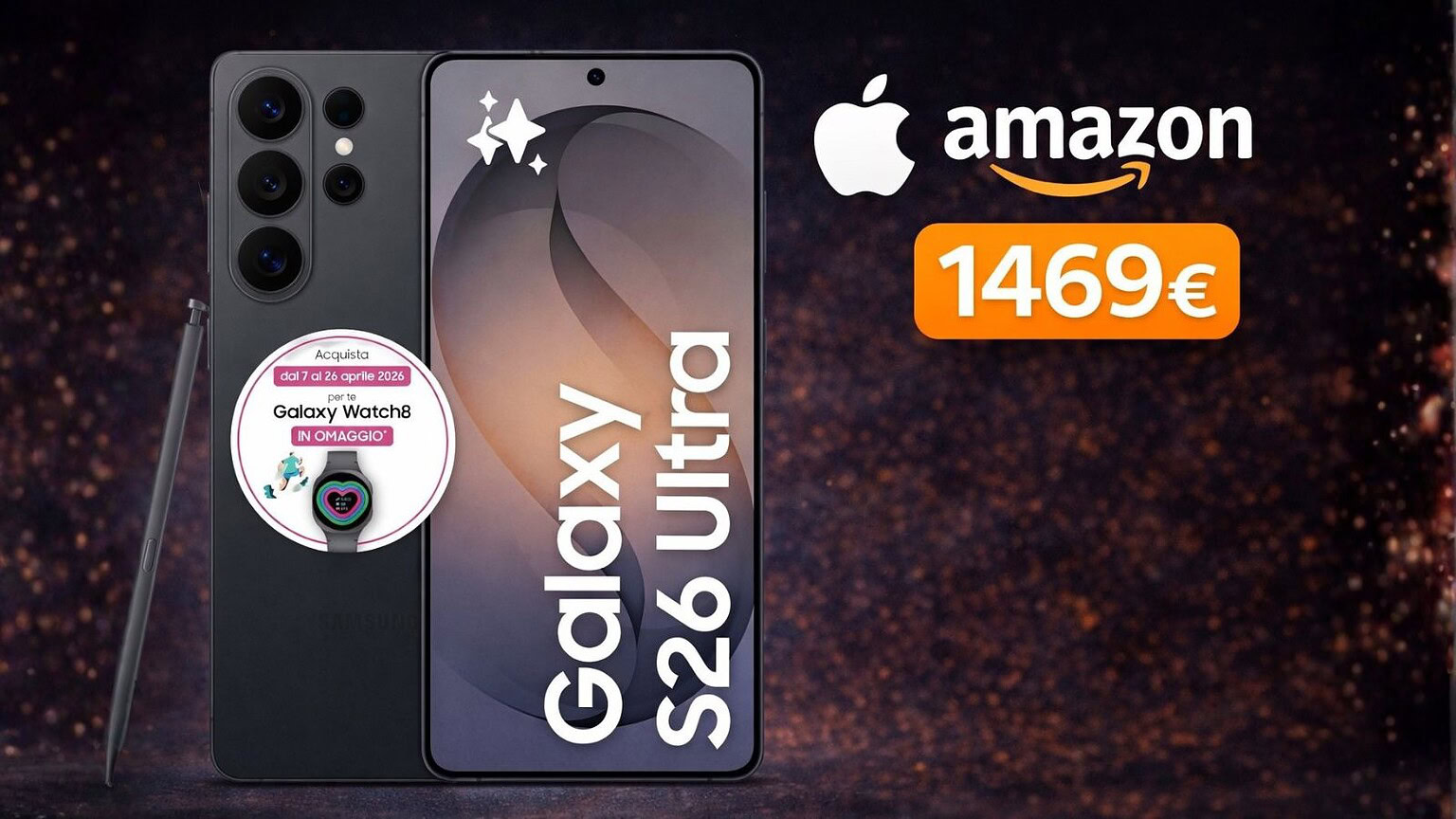 Samsung Galaxy S26 Ultra 1 TB, prezzo folle su Amazon e Galaxy Watch8 in regalo