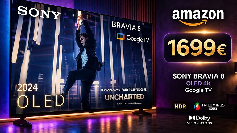 Sony BRAVIA 8 OLED 65" a -200€ su Amazon: ideale per PS5