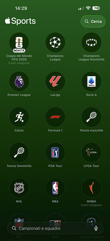 Apple Sports Mondiali 2026